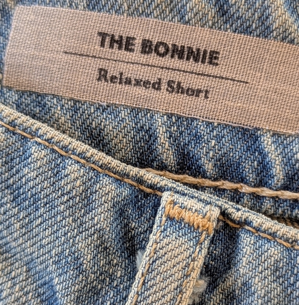 AG The Bonnie Relaxed Distressed Blue Jean Denim Mid Rise Shorts NWT Women's 30 - Picture 8 of 10